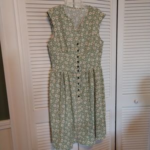 NWOT Vintage Unbranded Tea Dress-Green Large